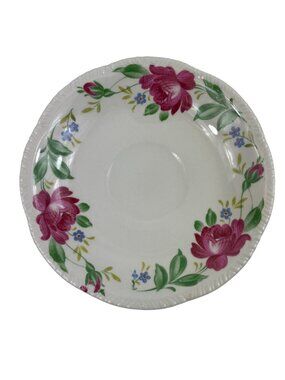 Homer Laughlin Liberty Open Rose Floral Pattern 6.25" Saucer Plate 1947